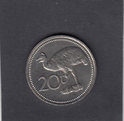 Beschrijving: 20 Toea CASSOWARY BIRD 